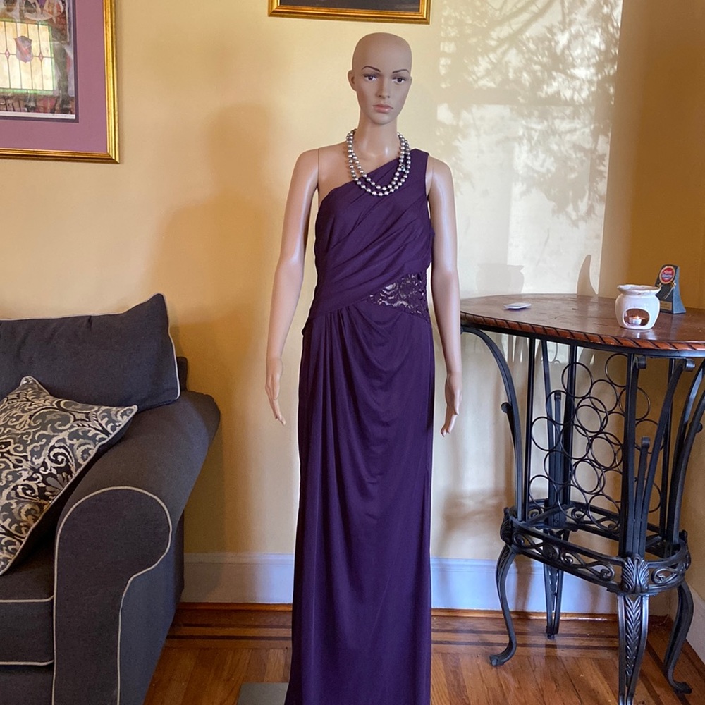 Maid of honor one shoulder long dress